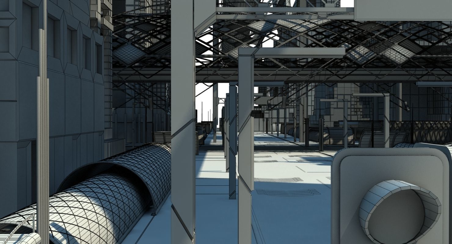 Future City HD 8 Night 3D model_12