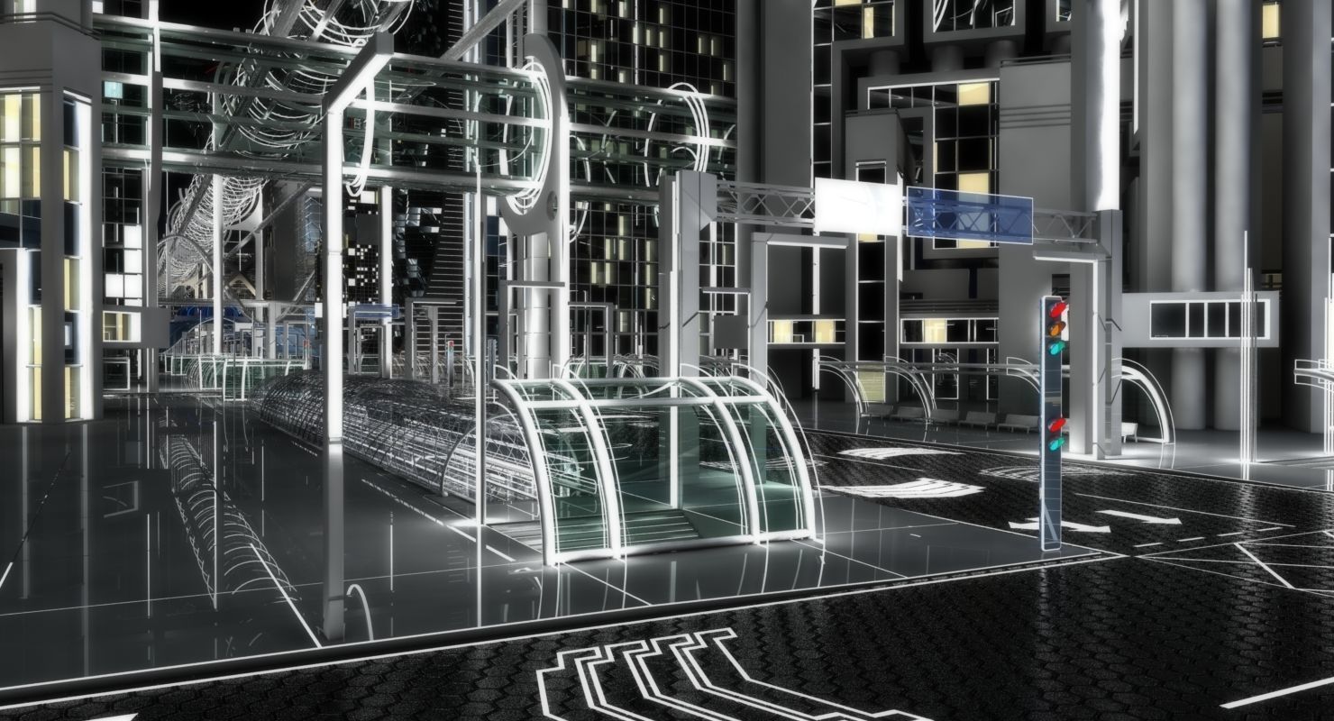 Future City HD 8 Night 3D model_24