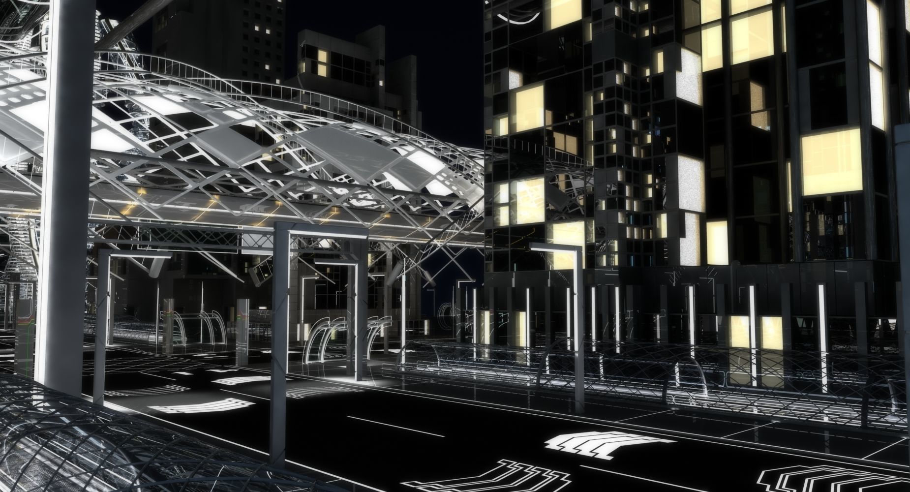 Future City HD 8 Night 3D model_10