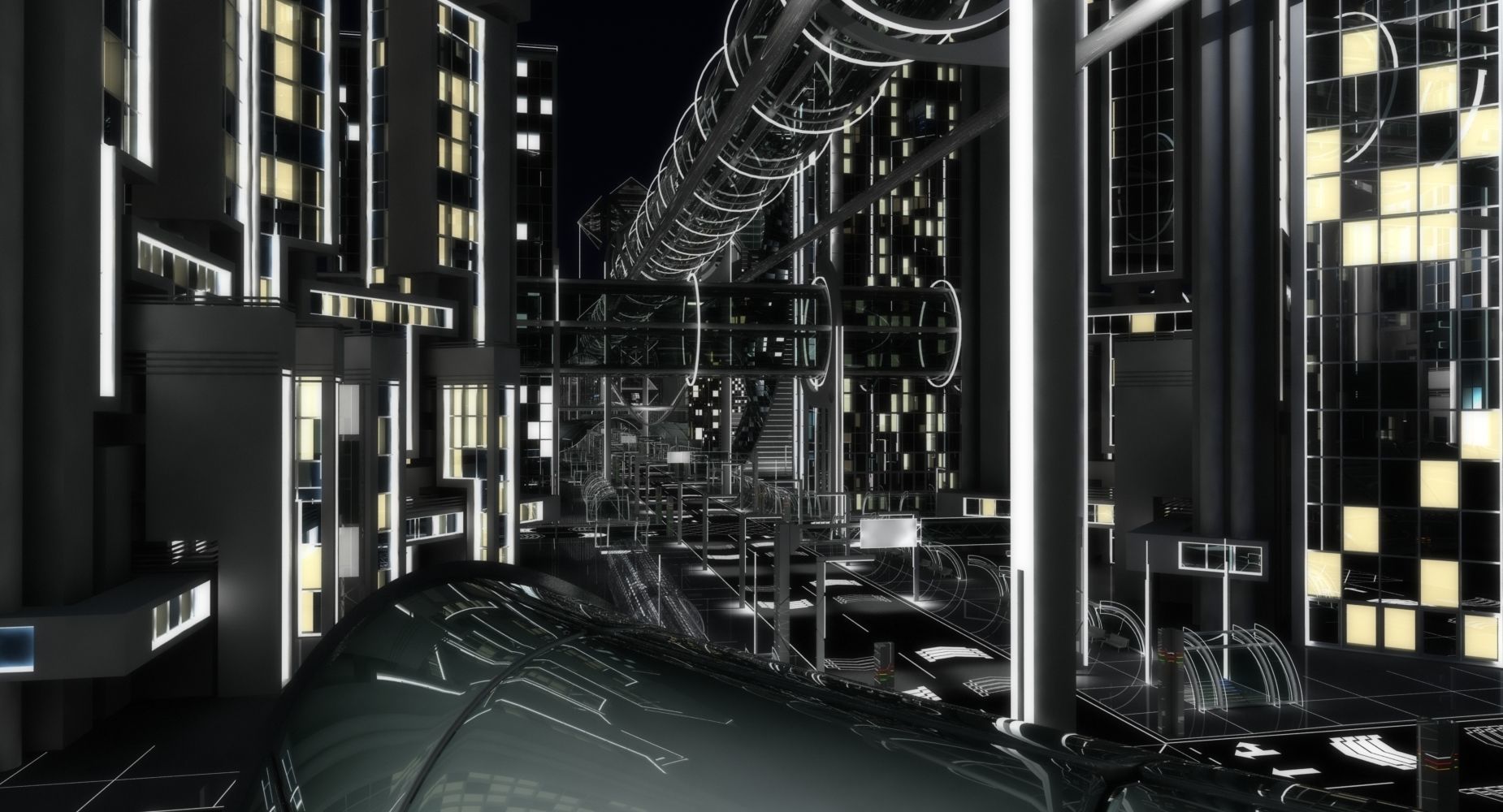 Future City HD 8 Night 3D model_2