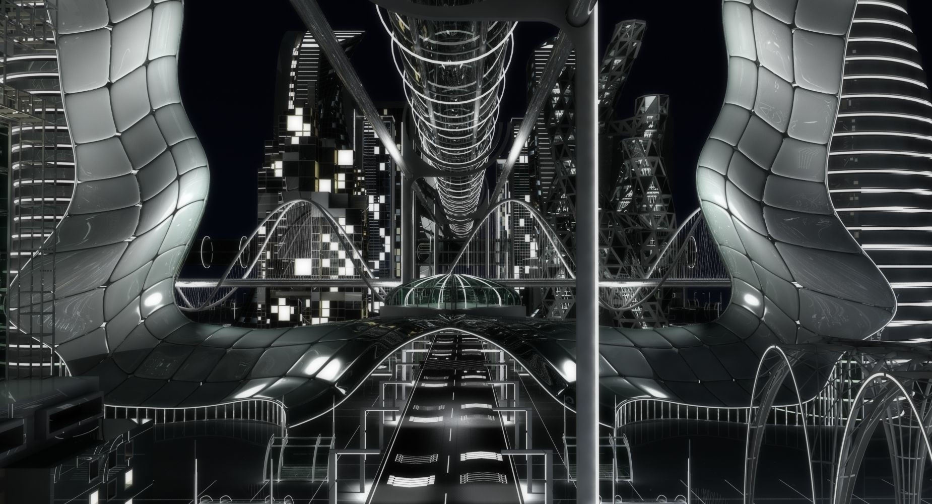 Future City HD 8 Night 3D model_8