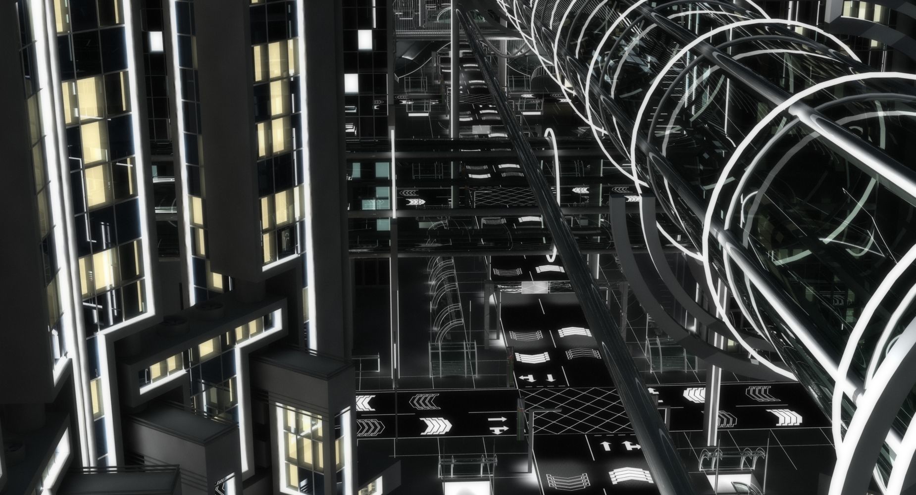 Future City HD 8 Night 3D model_7