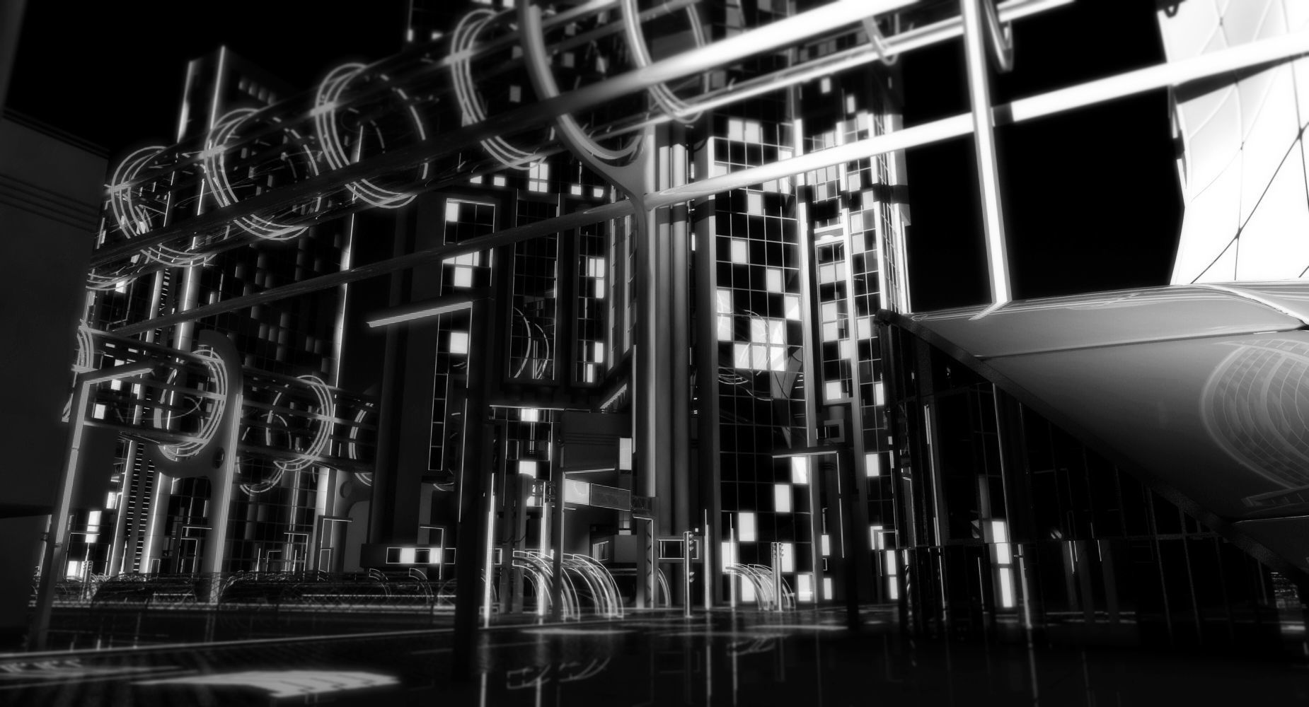 Future City HD 8 Night 3D model_1