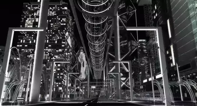 Future City HD 8 Night 3D model Future City HD 8 Night 3D model