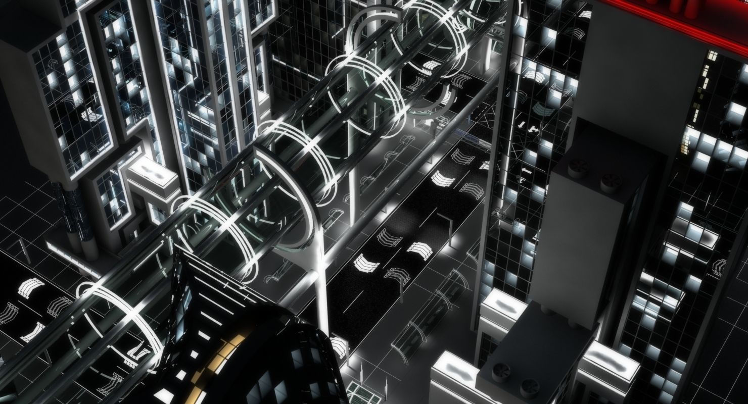 Future City HD 8 Night 3D model_29