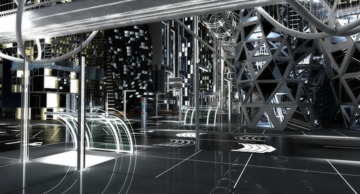 Future City HD 8 Night 3D model_23