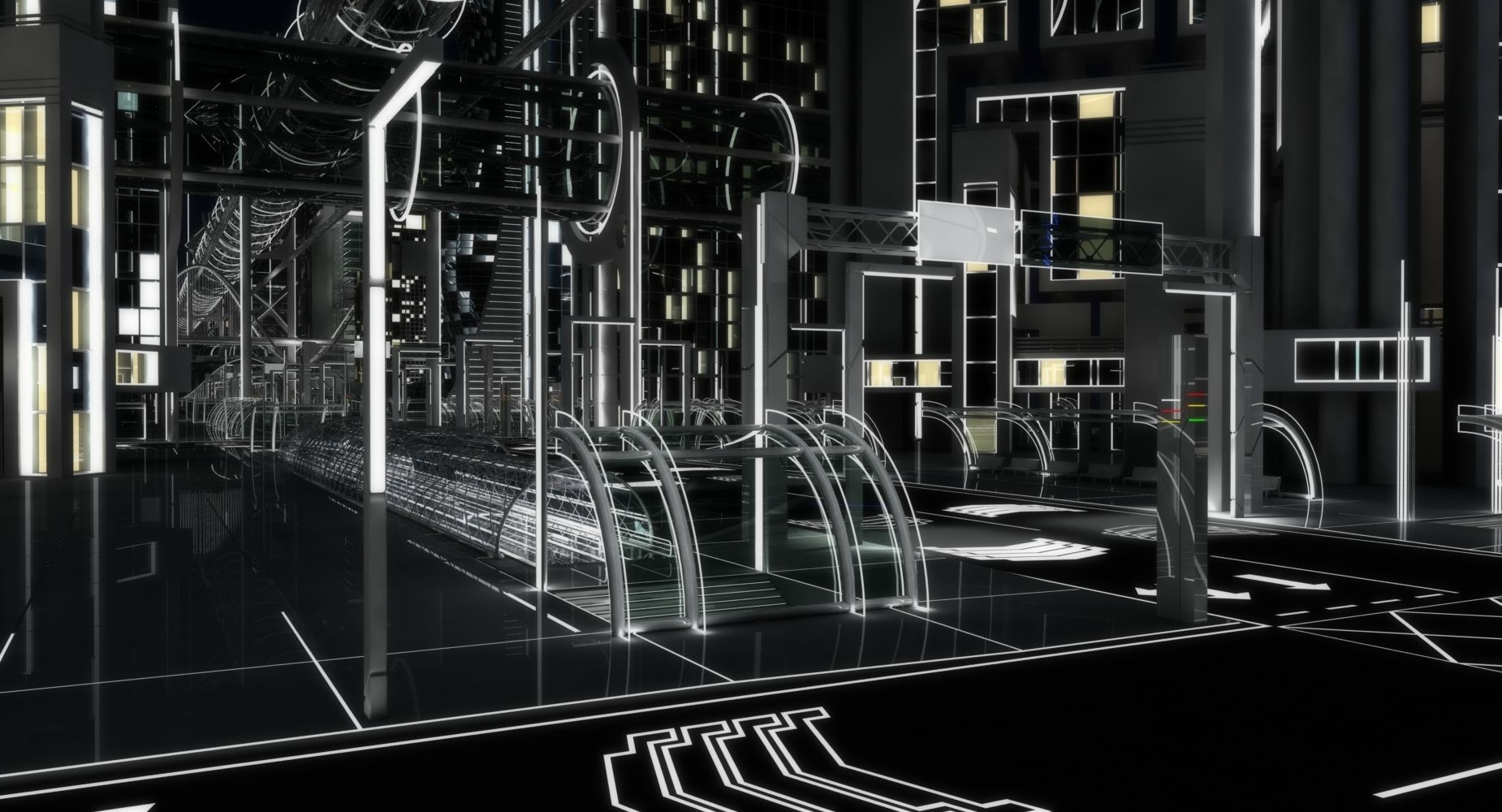 Future City HD 8 Night 3D model_5