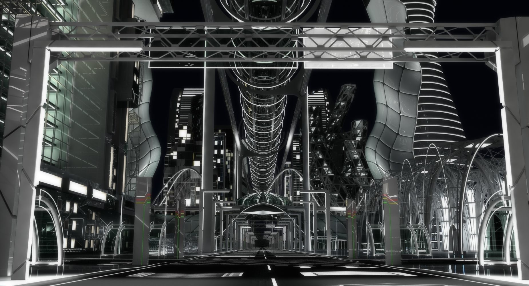 Future City HD 8 Night 3D model_3