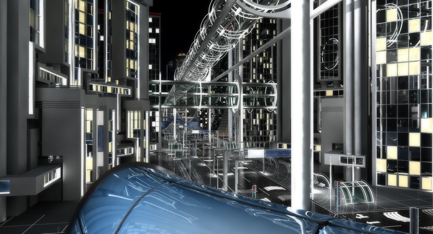 Future City HD 8 Night 3D model_22