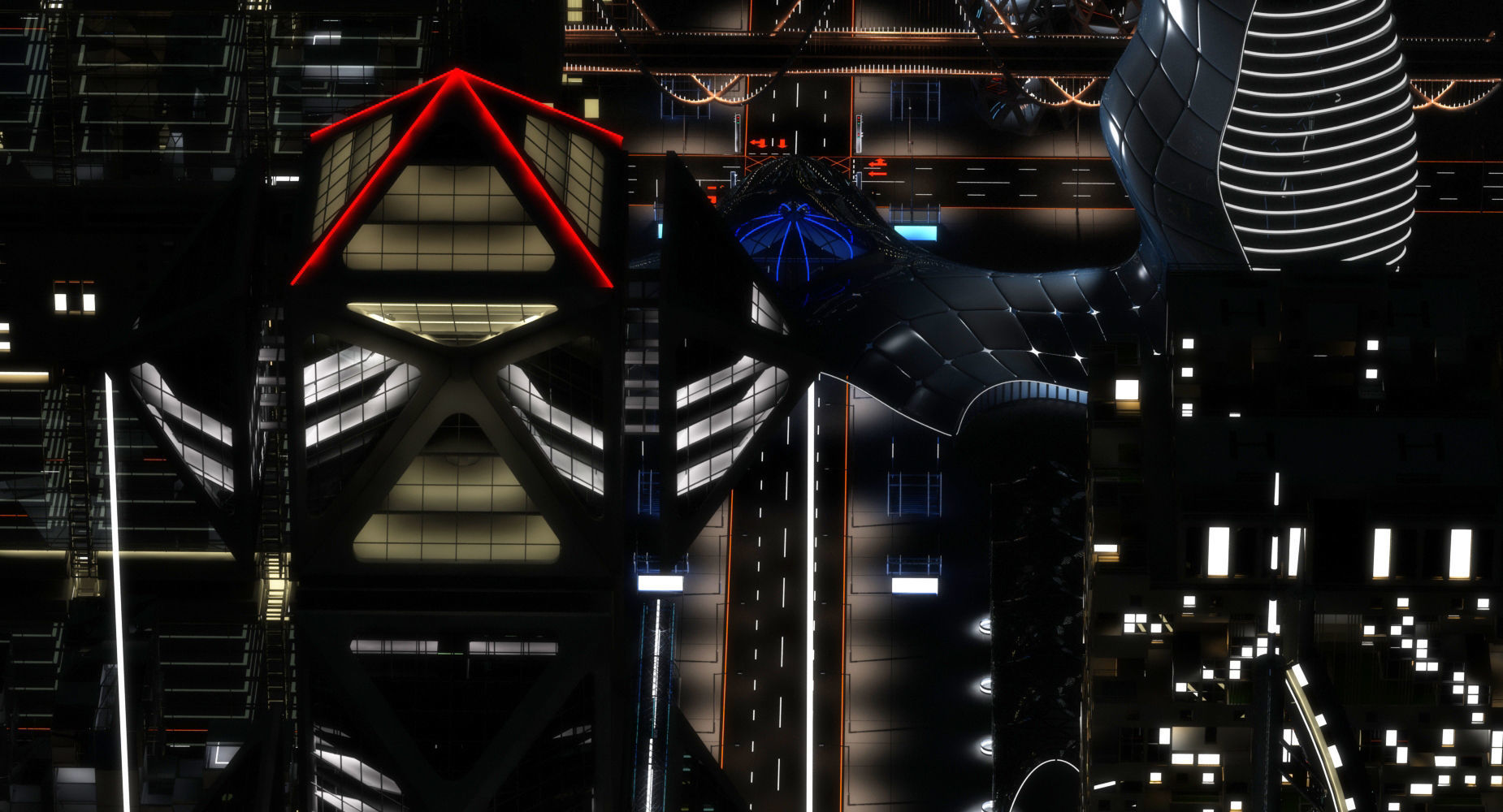 Future City HD 6 Night 3D model_6