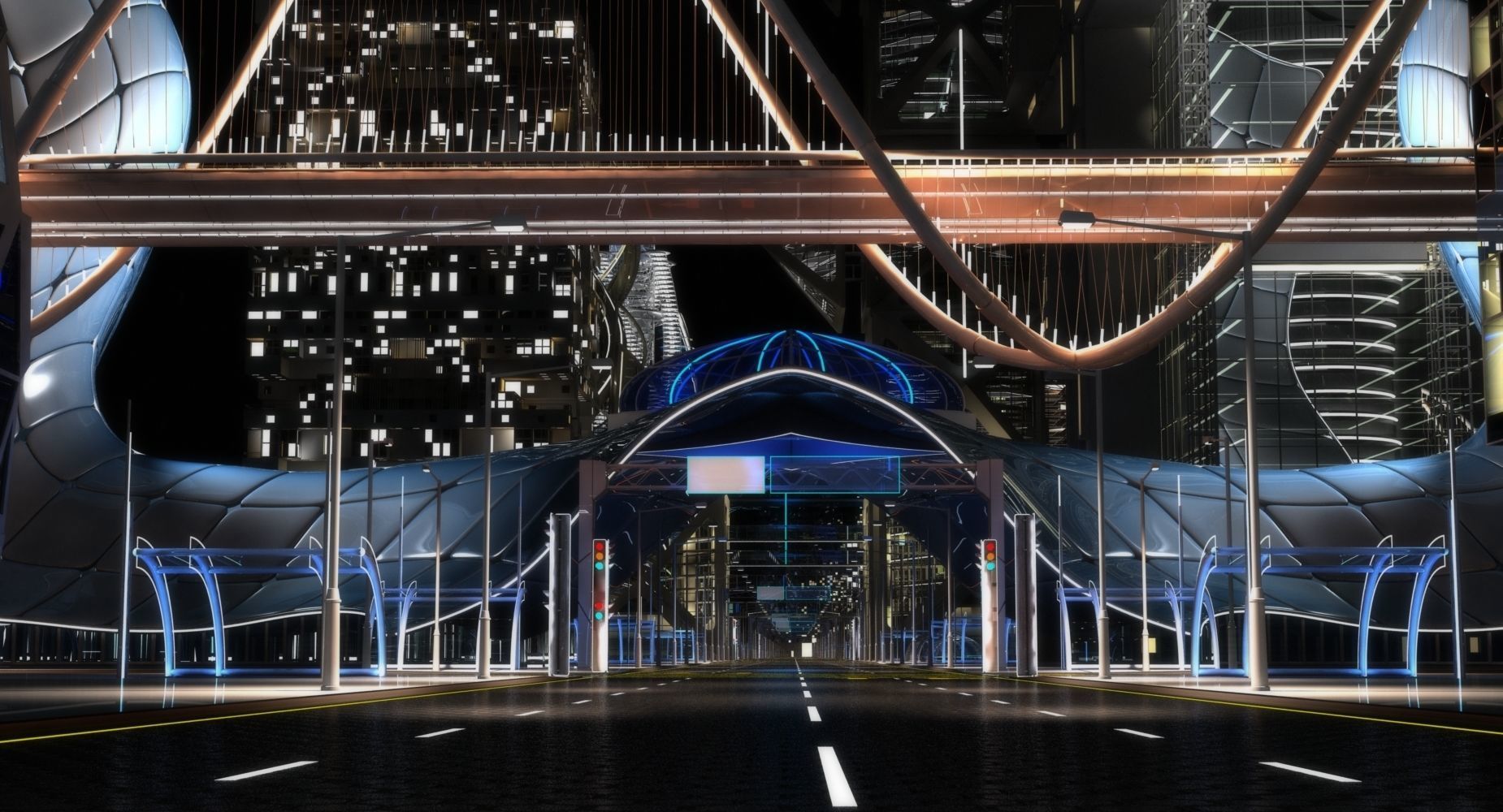 Future City HD 6 Night 3D model_18