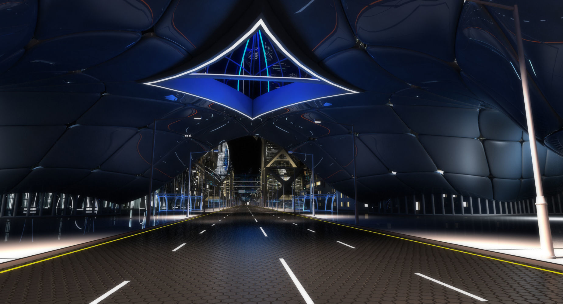 Future City HD 6 Night 3D model_7