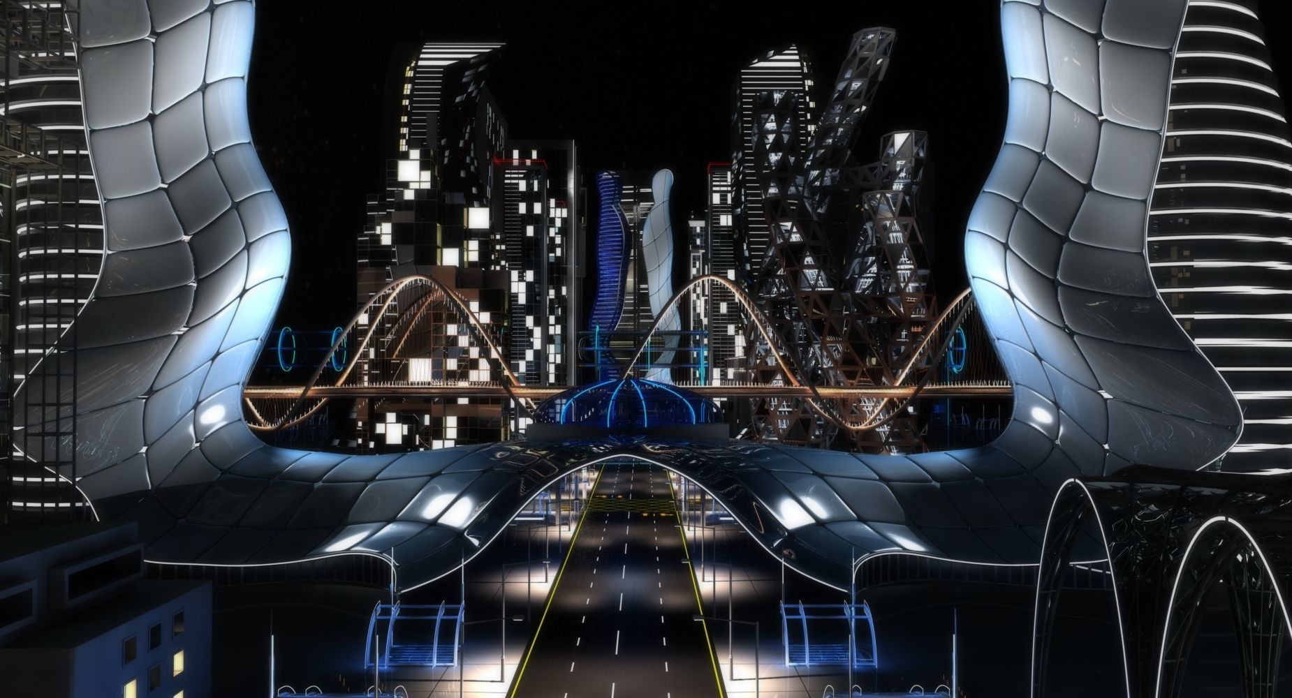 Future City HD 6 Night 3D model_20