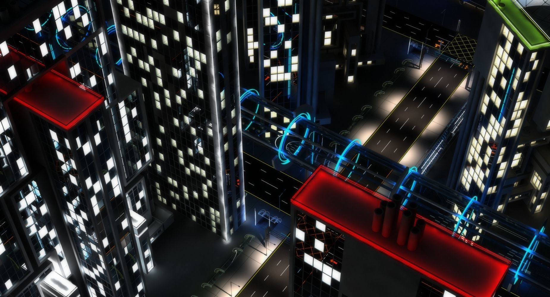 Future City HD 6 Night 3D model_10