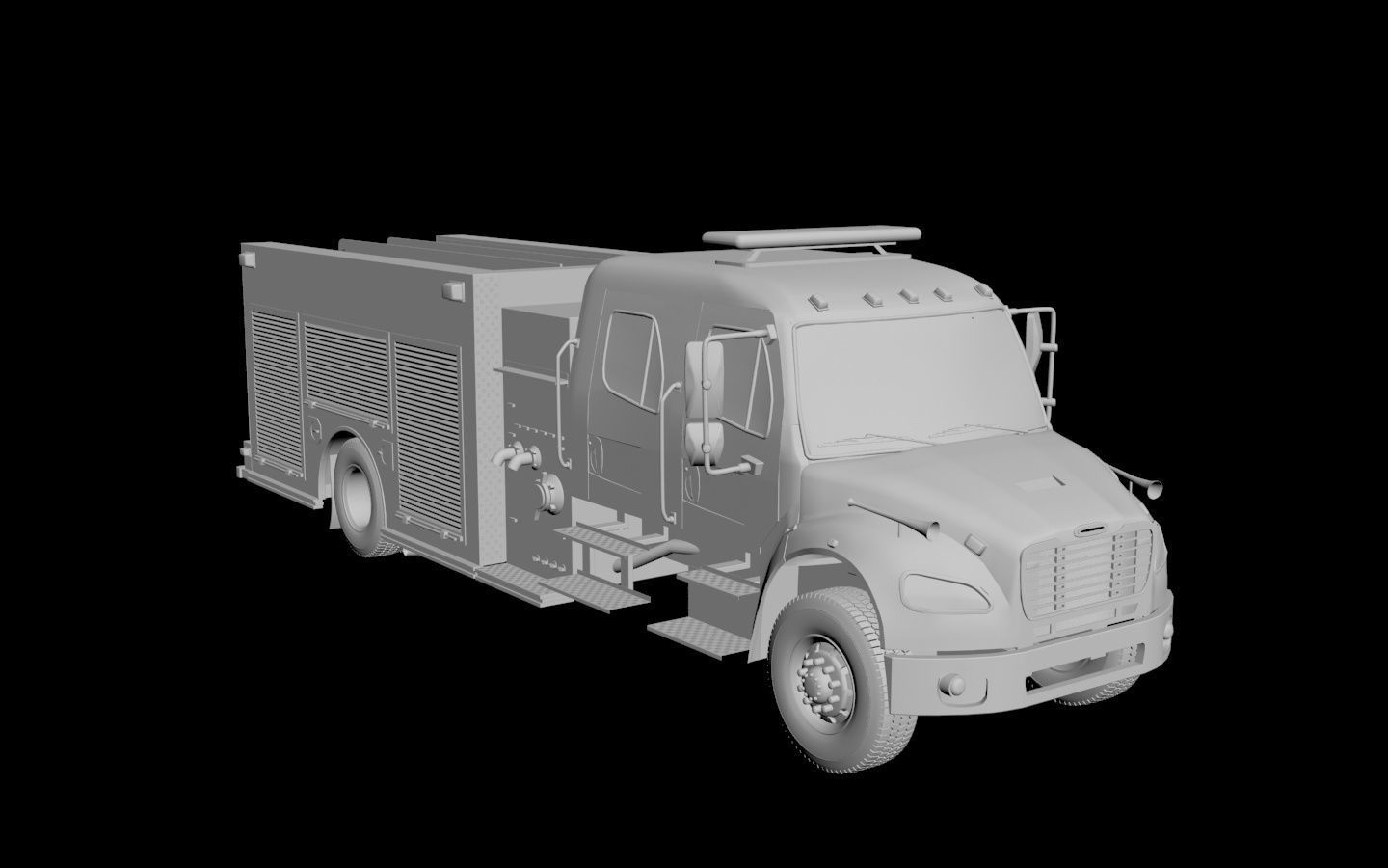 Fire Engine - American Custom Pumper Truck 3D model_29