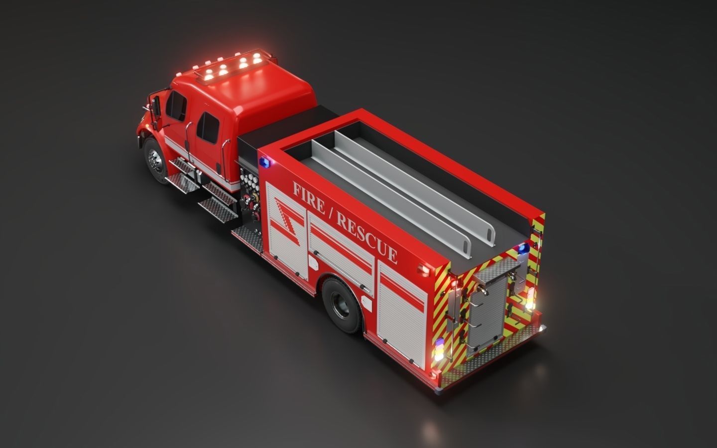 Fire Engine - American Custom Pumper Truck 3D model_3