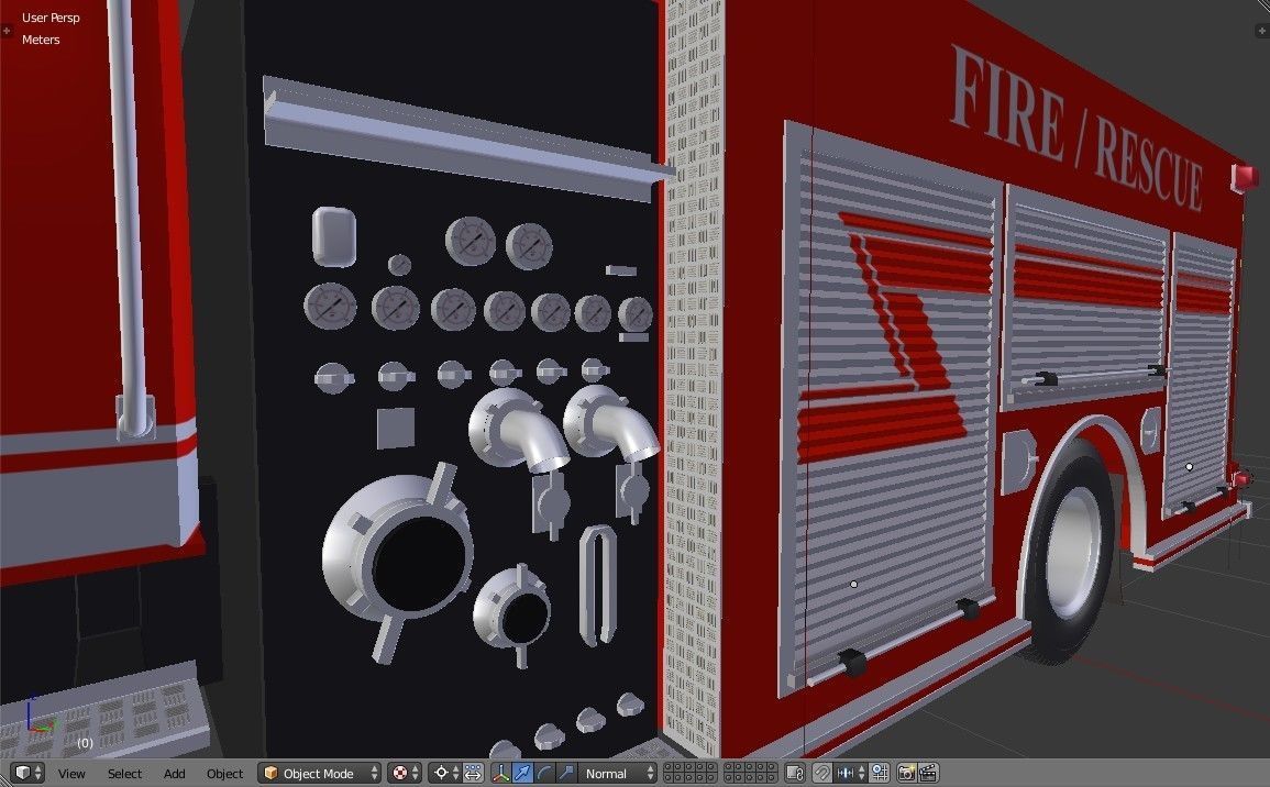 Fire Engine - American Custom Pumper Truck 3D model_26