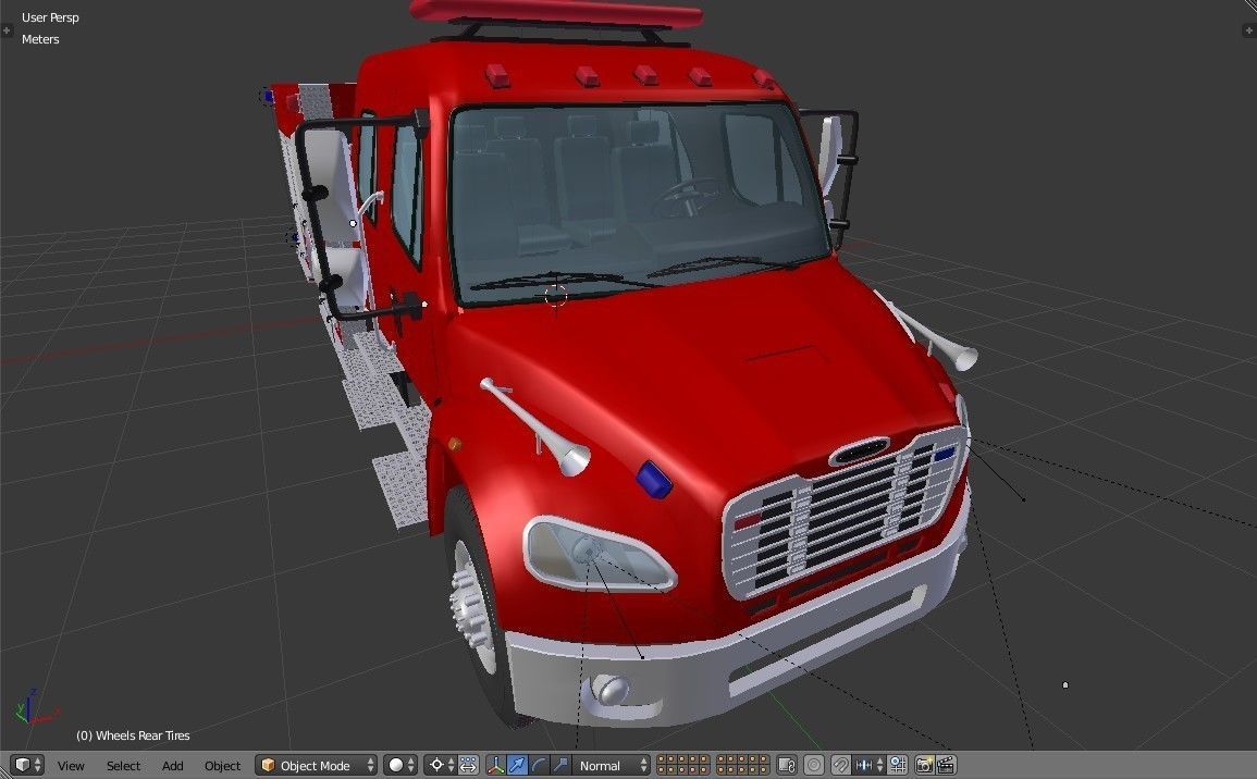 Fire Engine - American Custom Pumper Truck 3D model_11