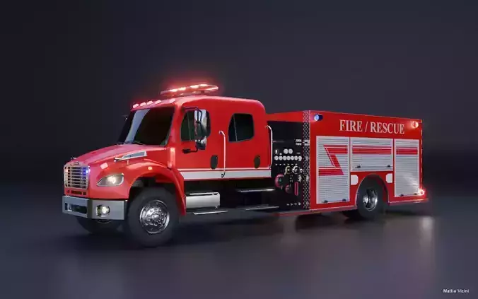 Fire Engine - American Custom Pumper Truck 3D model