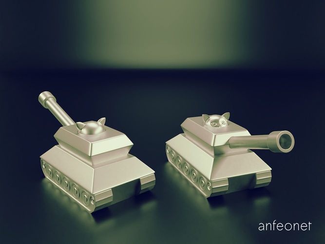 Cat in a Tank 3D print model