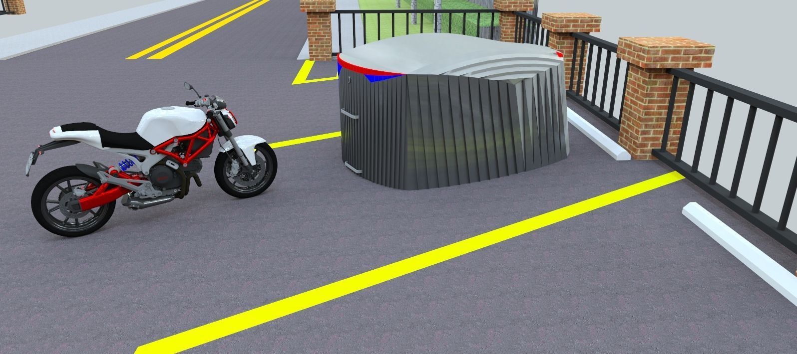 motorbike garage bike guard 3d model Low-poly 3D model_4