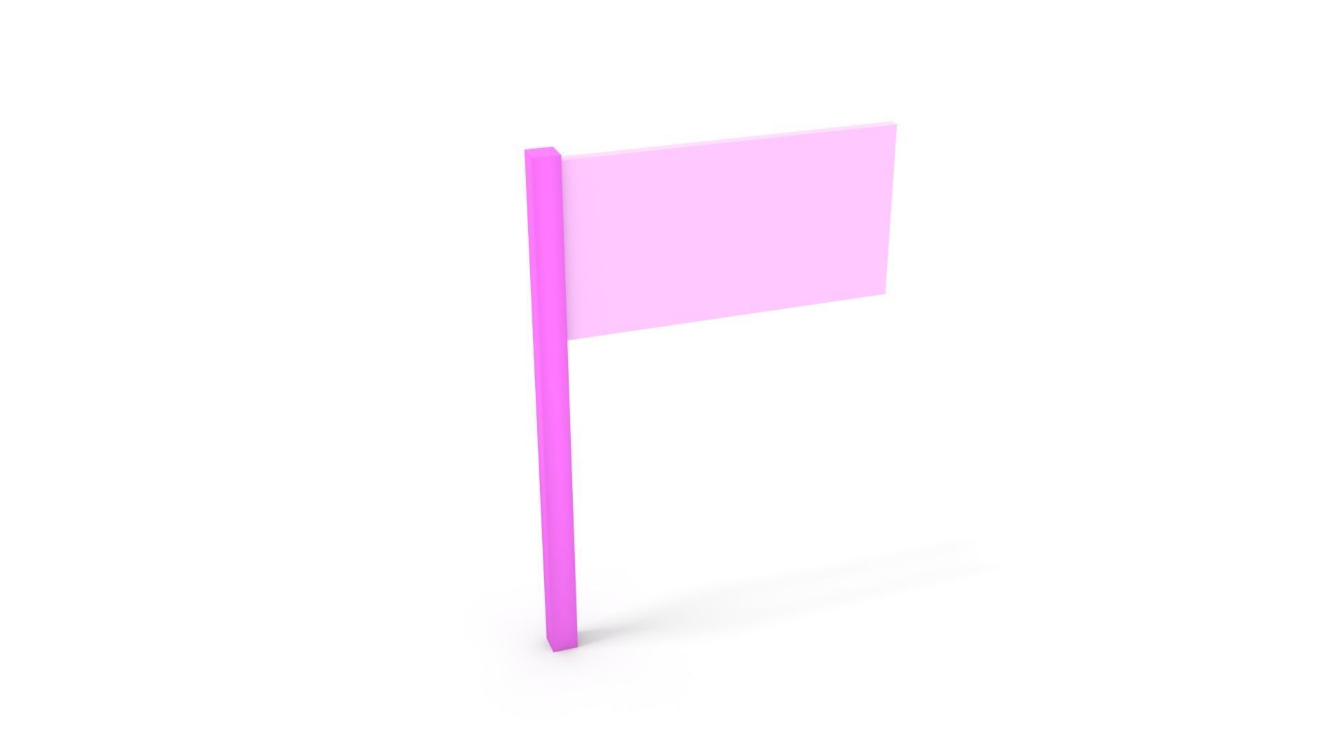 Flag Low Poly Rigged Low-poly 3D model_1