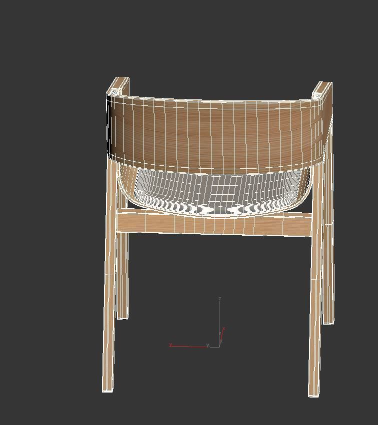 Merano Armchair Low-poly 3D model_11