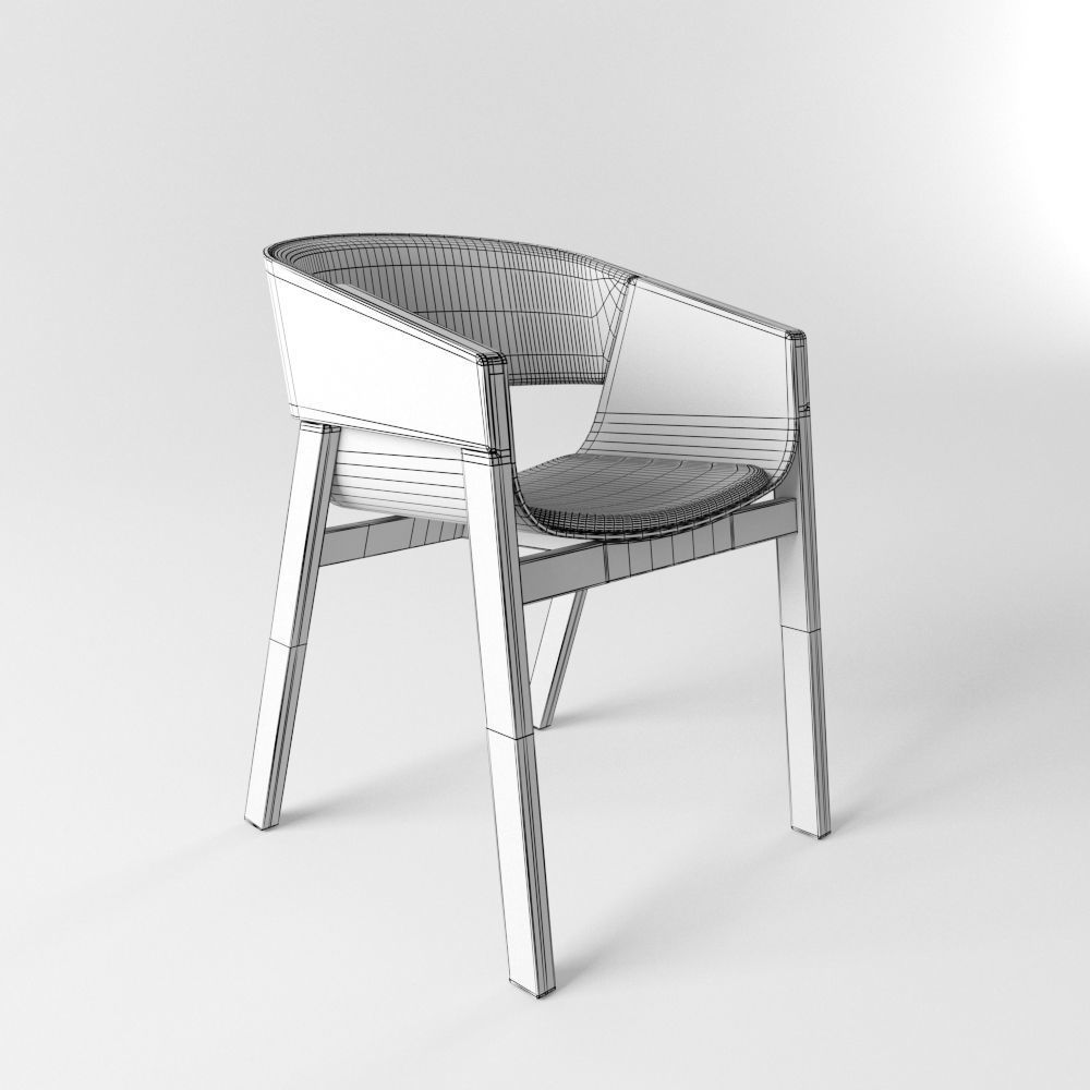Merano Armchair Low-poly 3D model_3