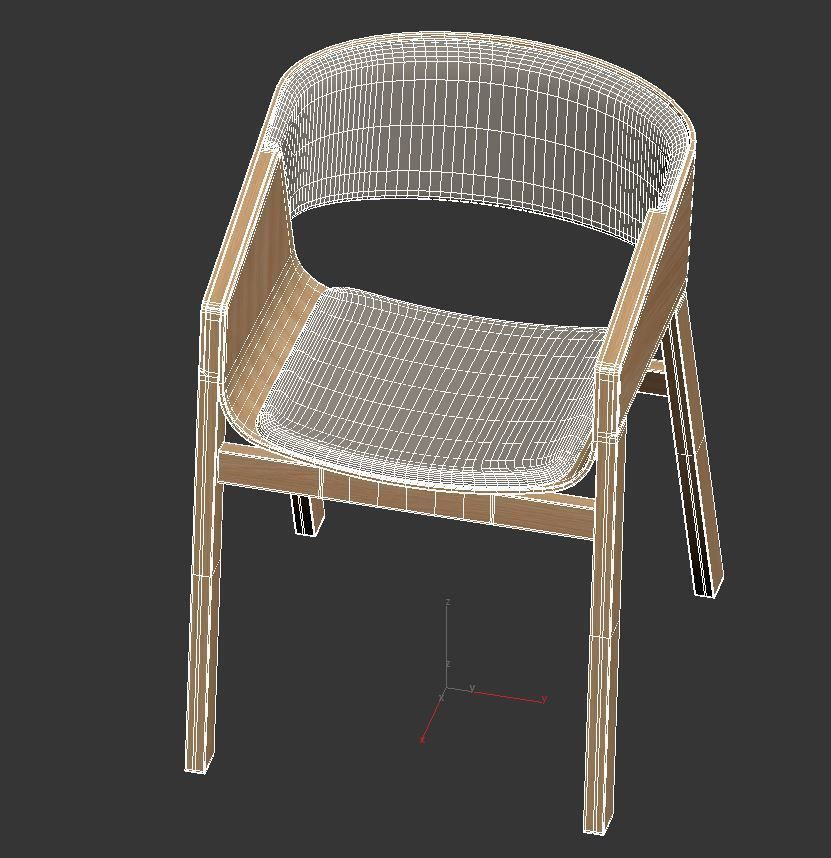 Merano Armchair Low-poly 3D model_13