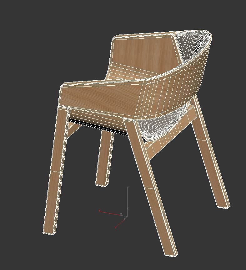 Merano Armchair Low-poly 3D model_12