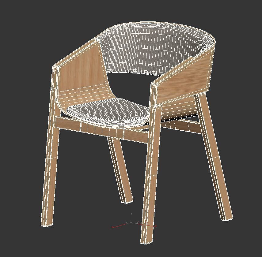 Merano Armchair Low-poly 3D model_9