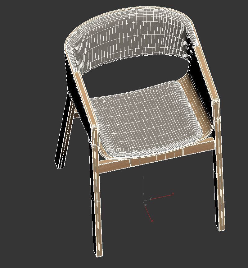 Merano Armchair Low-poly 3D model_10