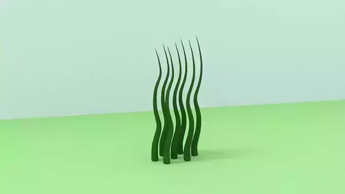 Grass Tall Rigged 3D model