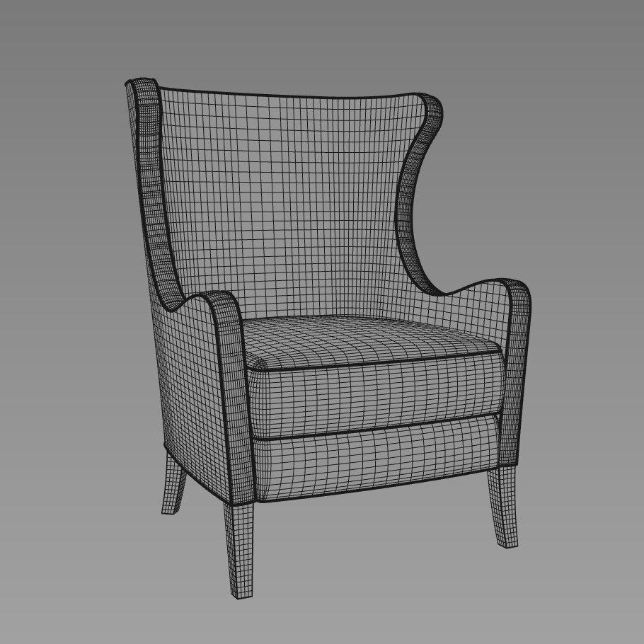 Bergere Armchair 3D model_4