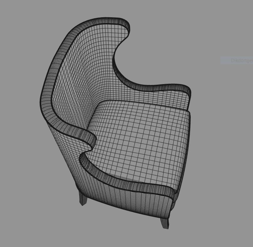 Bergere Armchair 3D model_7