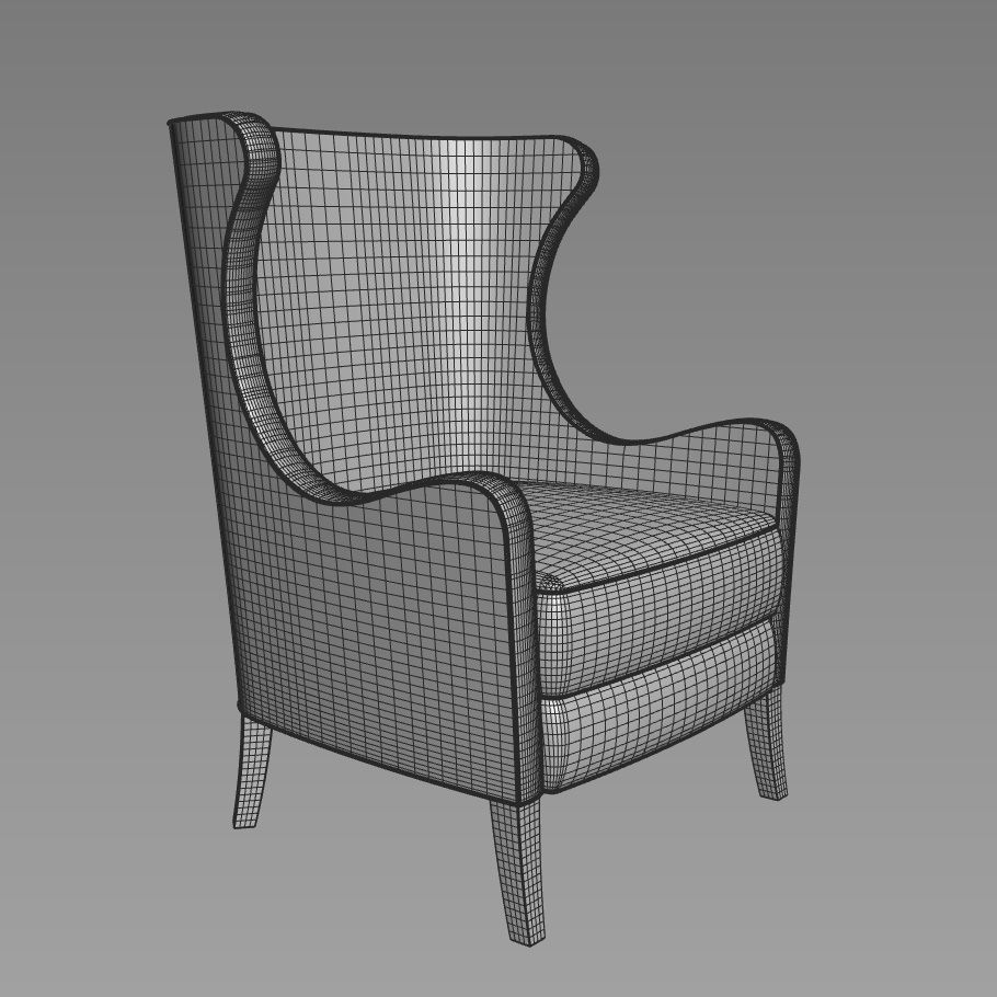 Bergere Armchair 3D model_3