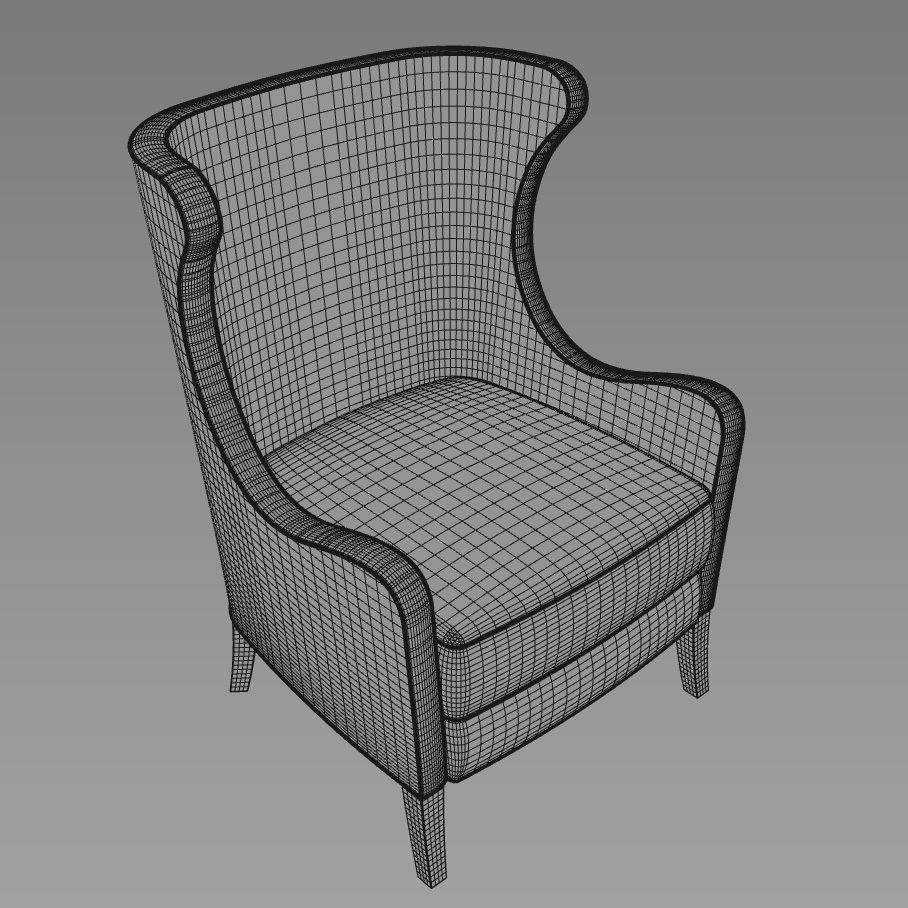 Bergere Armchair 3D model_5