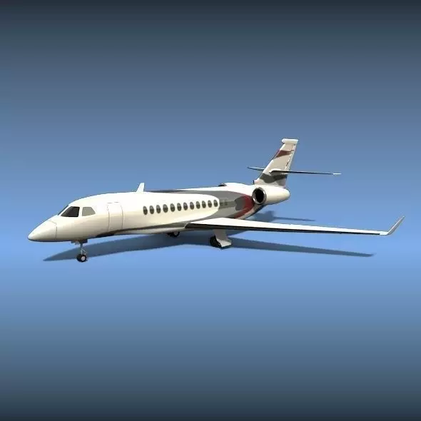 Dassault Falcon 5x private jet 3D model