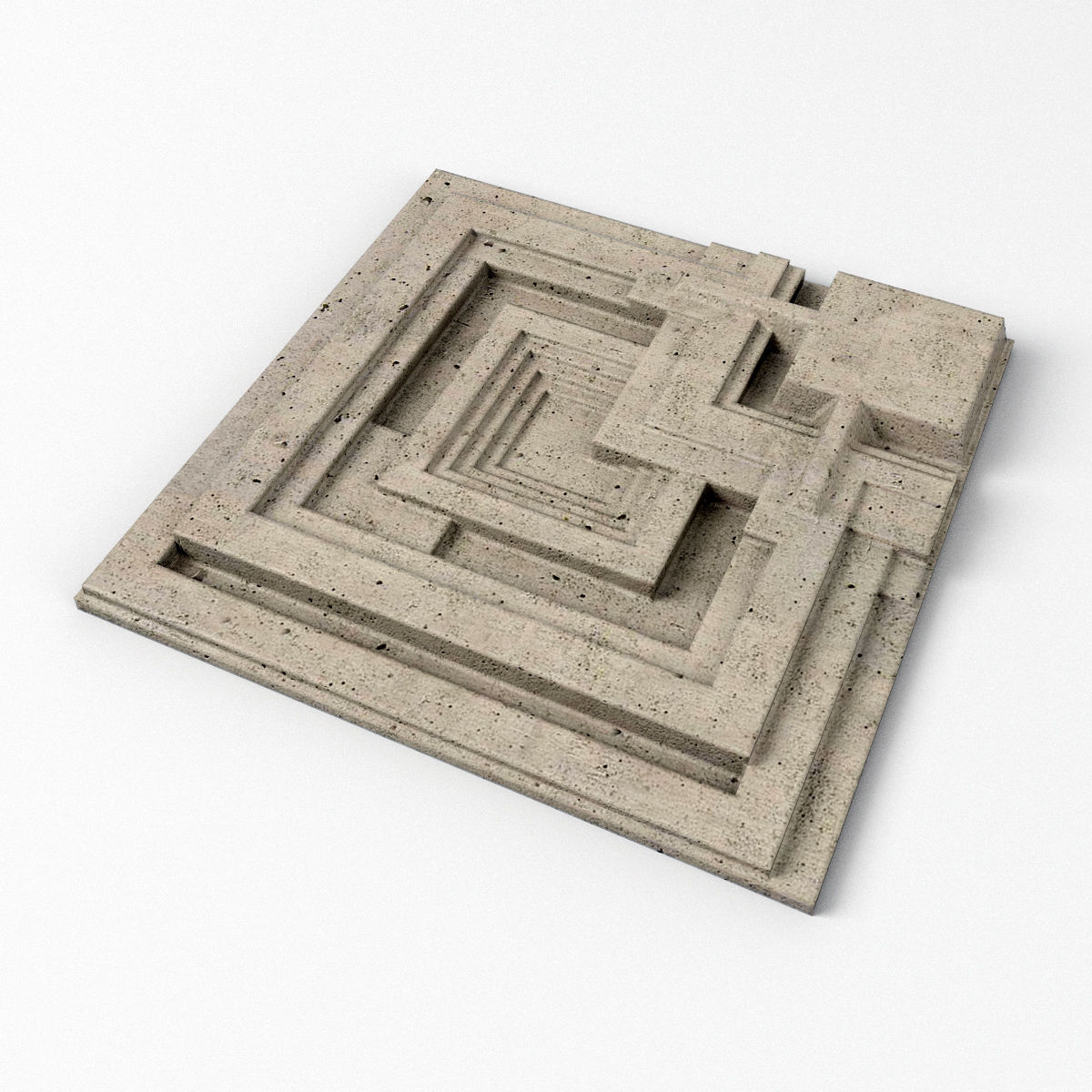 Ennis House Tile - Frank Llyod Wright Low-poly 3D model_4