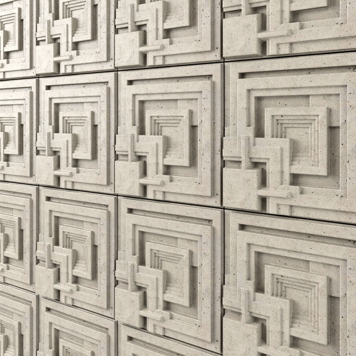 Ennis House Tile - Frank Llyod Wright Low-poly 3D model_1