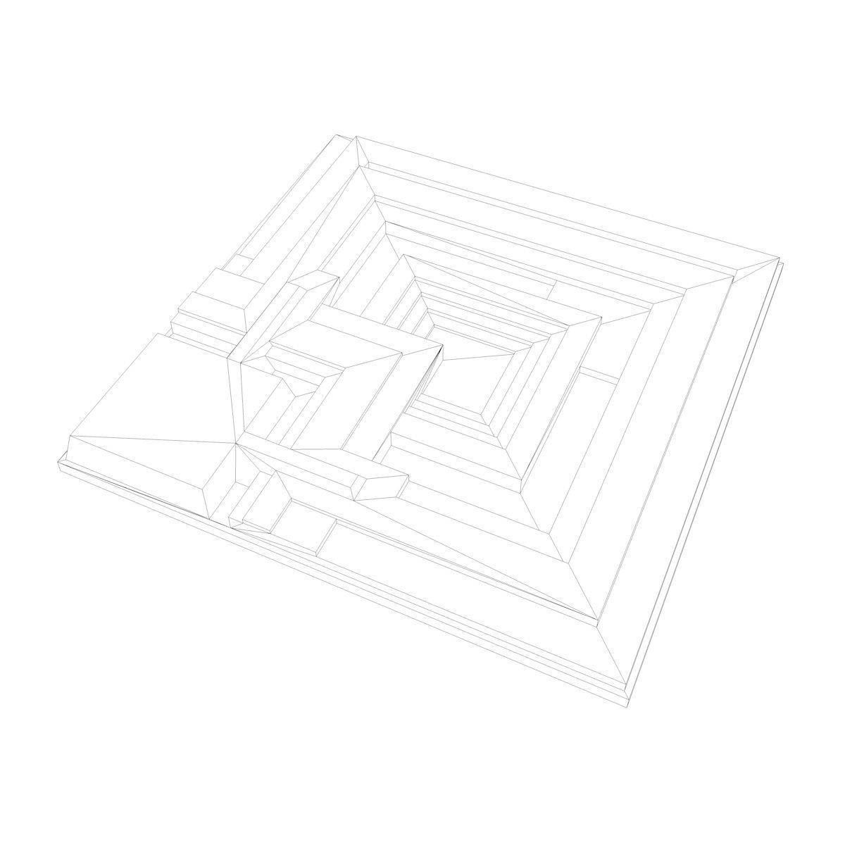 Ennis House Tile - Frank Llyod Wright Low-poly 3D model_3
