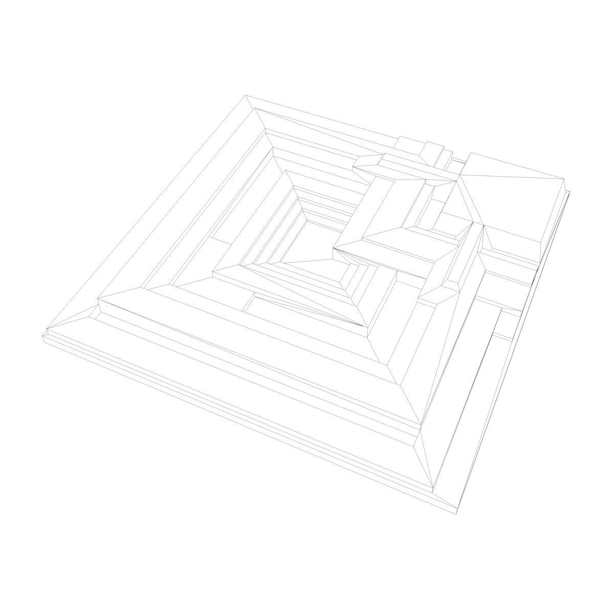 Ennis House Tile - Frank Llyod Wright Low-poly 3D model_5