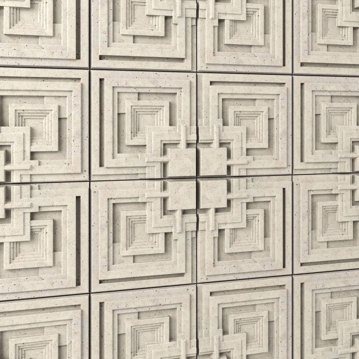 Ennis House Tile - Frank Llyod Wright Low-poly 3D model_6
