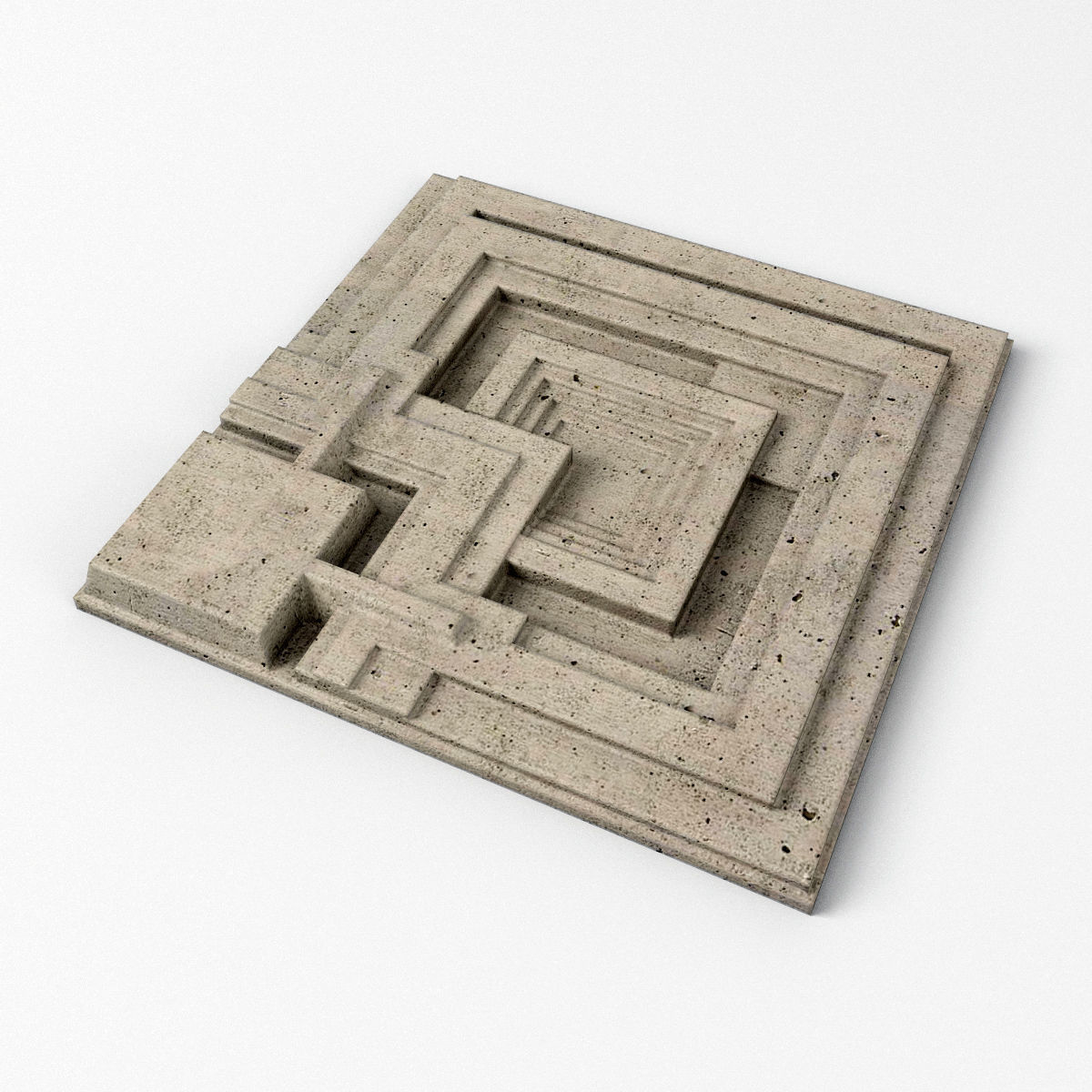 Ennis House Tile - Frank Llyod Wright Low-poly 3D model_2