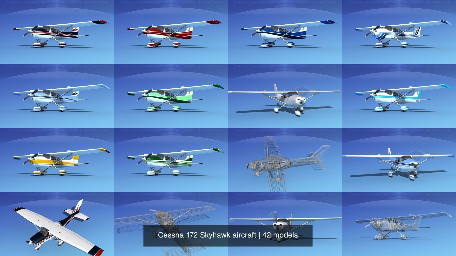 42 Cessna 172 Skyhawk aircraft 3D Model Collection_7