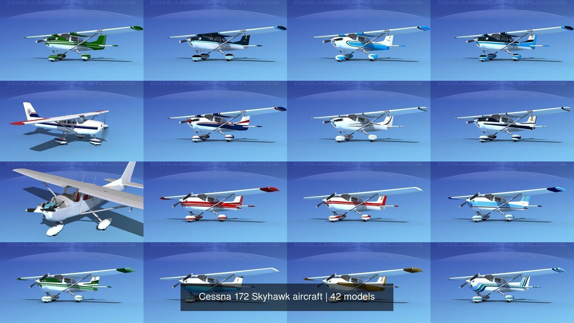 42 Cessna 172 Skyhawk aircraft 3D Model Collection_5