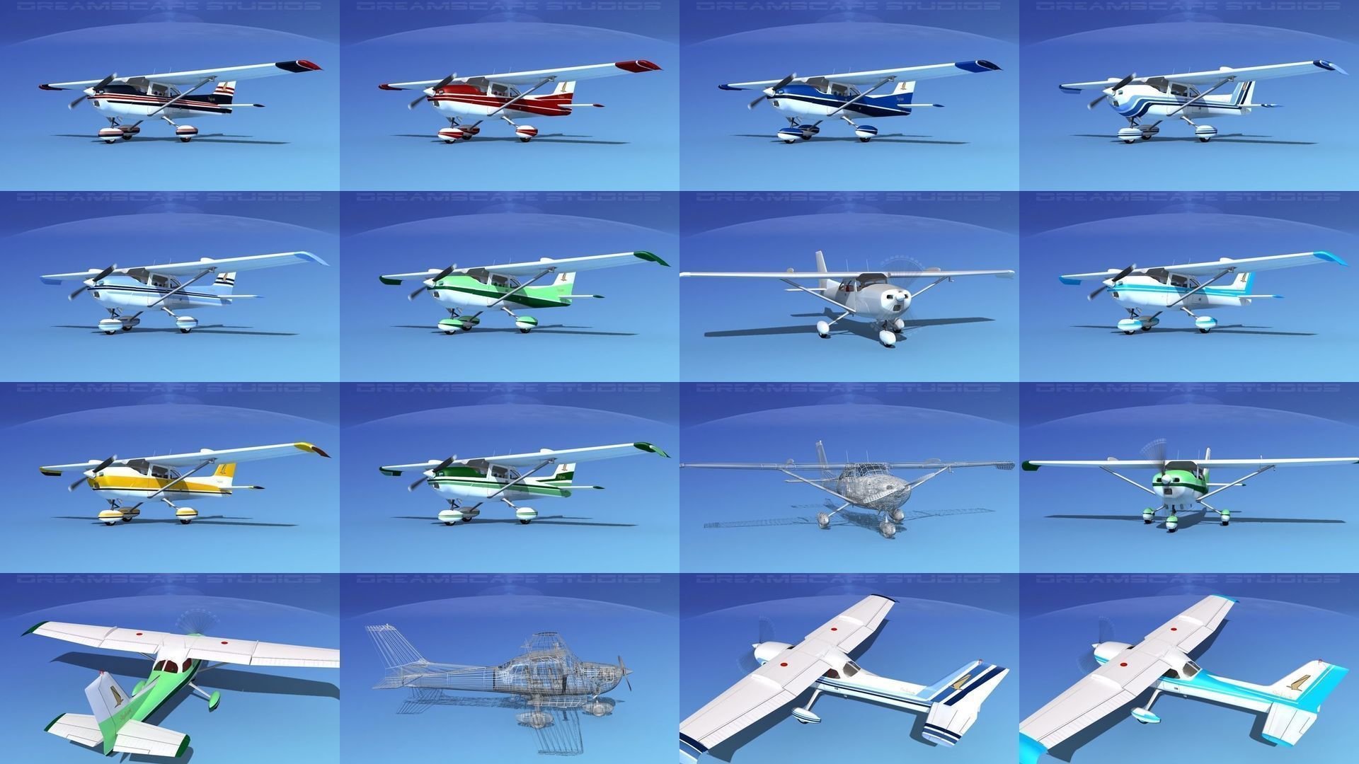 42 Cessna 172 Skyhawk aircraft 3D Model Collection_9