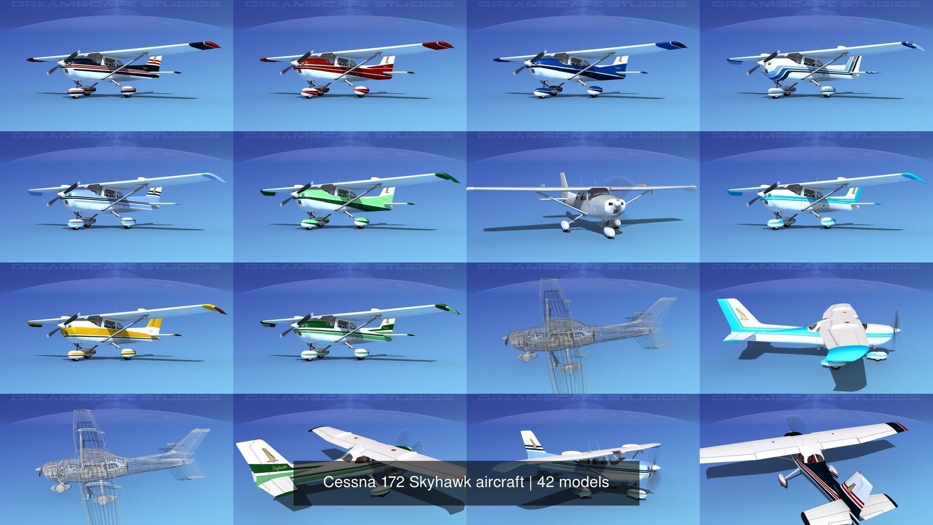 42 Cessna 172 Skyhawk aircraft 3D Model Collection_10