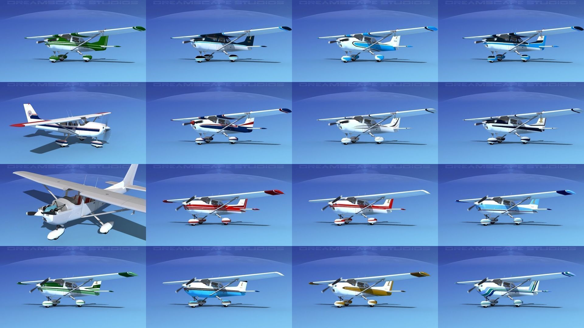 42 Cessna 172 Skyhawk aircraft 3D Model Collection_6