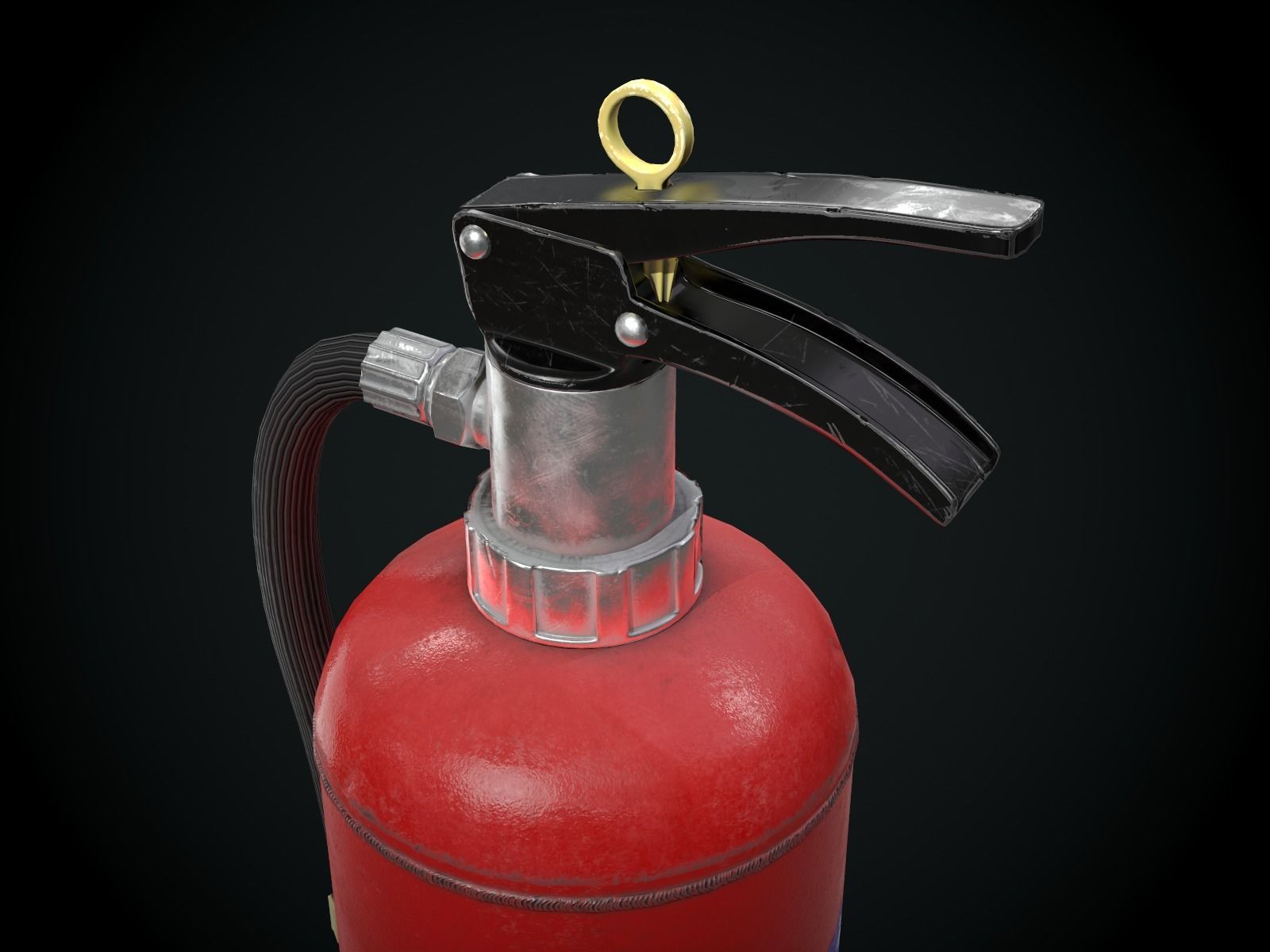 Japanese Fire extinguisher for Games Low-poly 3D model_2